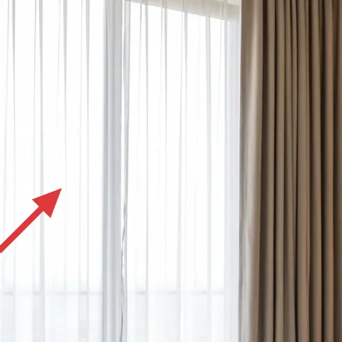 curtain panel pair (brown + white sheer)