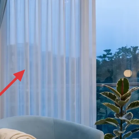 Blue curtain panel pair