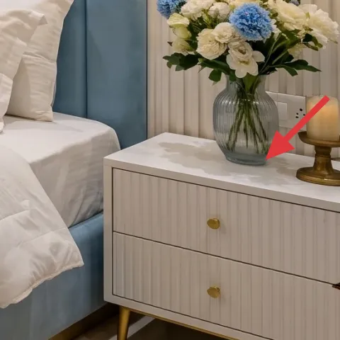 small table candle on nightstand