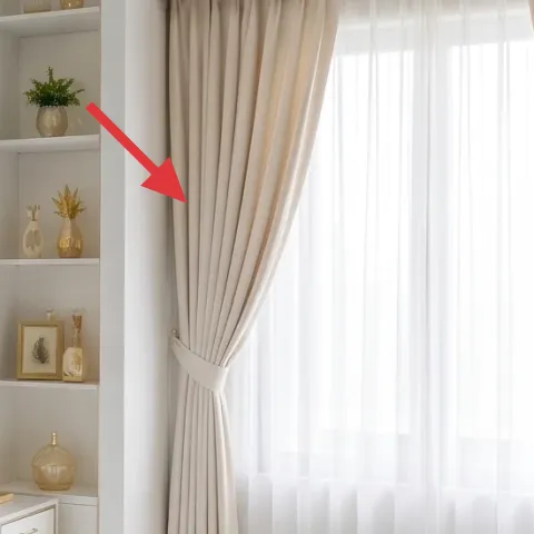 small potted plant on built-in shelf
