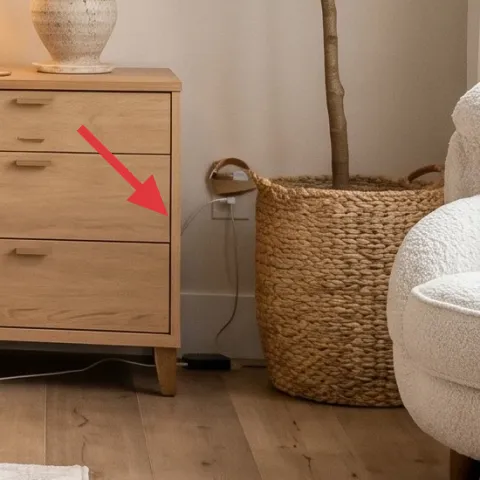 Wood bedside table