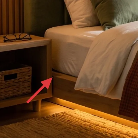 Wooden bedside table