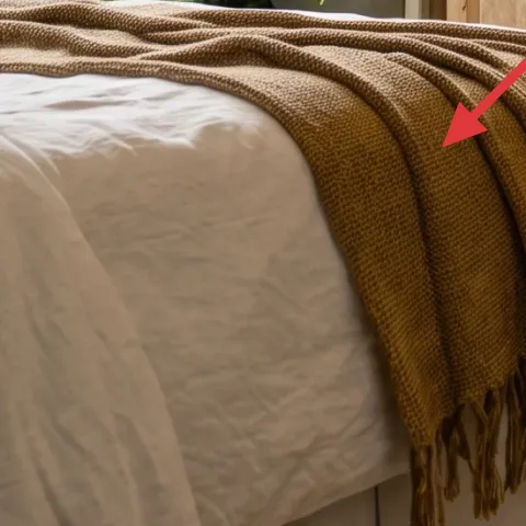 mustard knit throw blanket