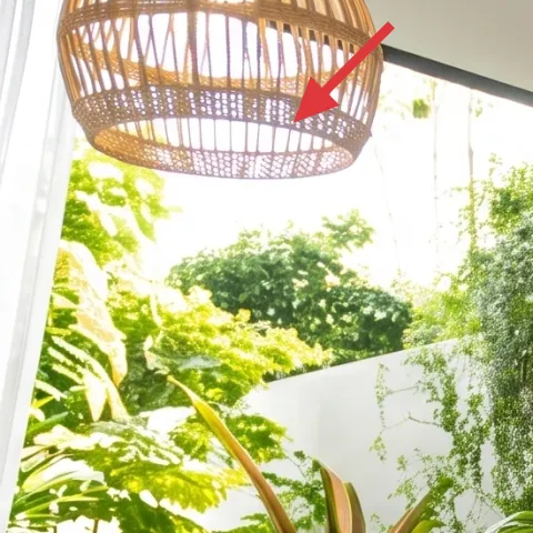 plug-in rattan pendant lamp