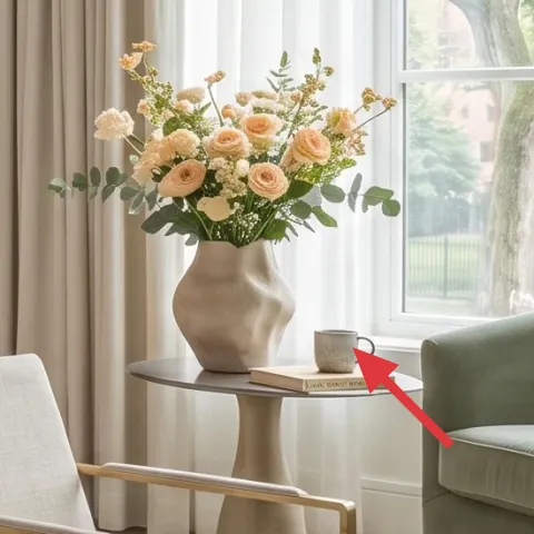 ceramic vase with mixed flowers