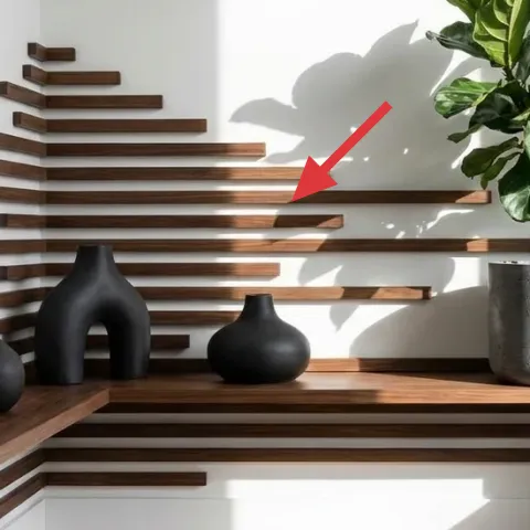 wooden slat wall shelf