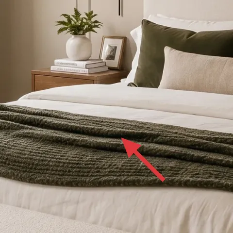 olive knit throw blanket