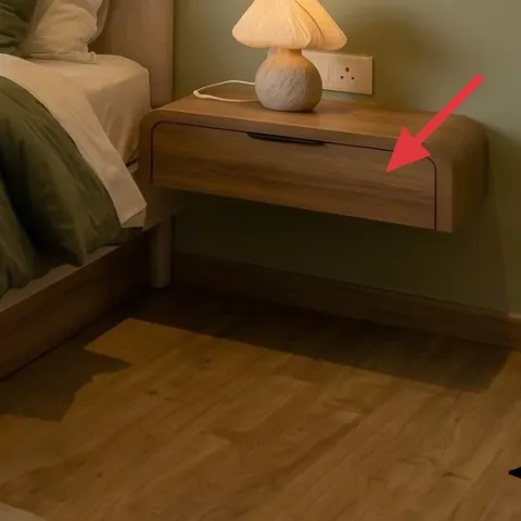 wood nightstand top and drawer front