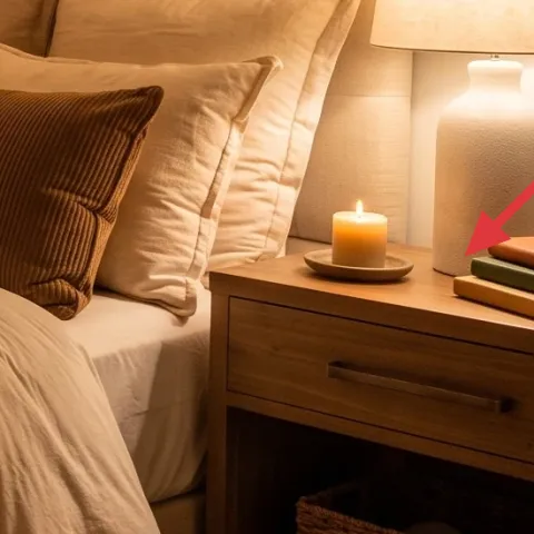 plug-in table lamp on nightstand