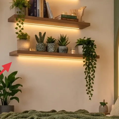 table lamp on the vanity