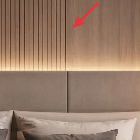peel-and-stick wallpaper paneling (vertical stripes look)