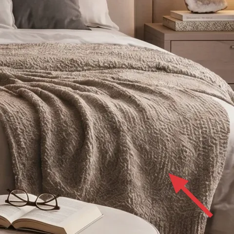 gray textured throw blanket