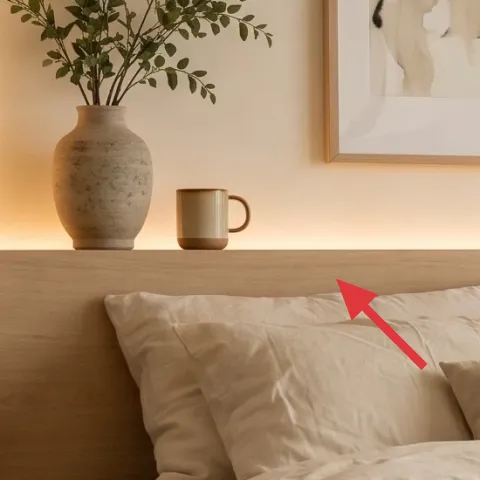 decorative ceramic mug on shelf